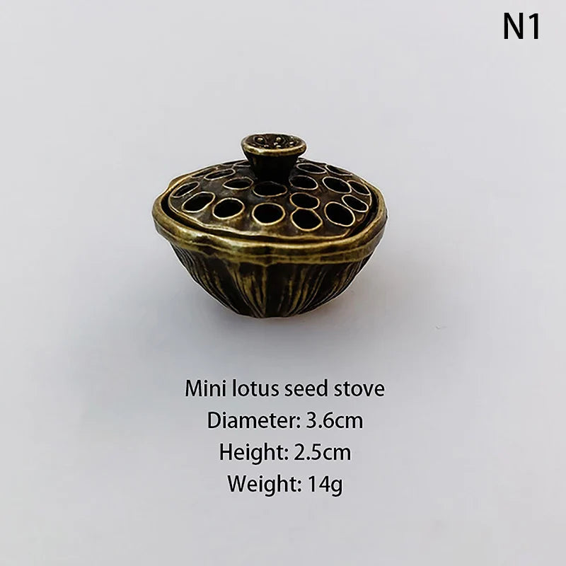 New 1PC Alloy Incense Burner Chinese Buddha Lotus Flower Incense Holder Handmade Censer For Buddhist Home Office Decoration