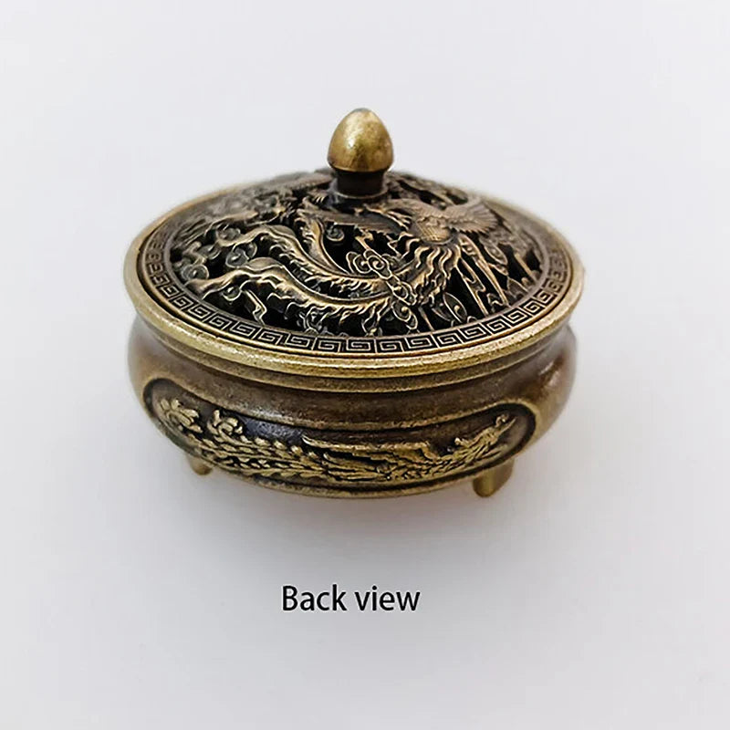 New 1PC Alloy Incense Burner Chinese Buddha Lotus Flower Incense Holder Handmade Censer For Buddhist Home Office Decoration